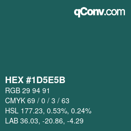Color code: HEX #1D5E5B | qconv.com