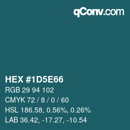 Color code: HEX #1D5E66 | qconv.com