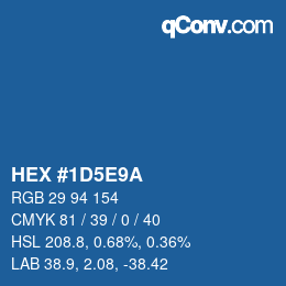カラーコード: HEX #1D5E9A | qconv.com