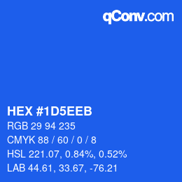 Color code: HEX #1D5EEB | qconv.com