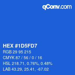 カラーコード: HEX #1D5FD7 | qconv.com