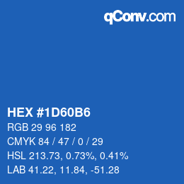 Color code: HEX #1D60B6 | qconv.com