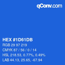カラーコード: HEX #1D61DB | qconv.com