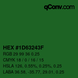 Farbcode: HEX #1D63243F | qconv.com