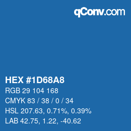 カラーコード: HEX #1D68A8 | qconv.com