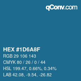 カラーコード: HEX #1D6A8F | qconv.com