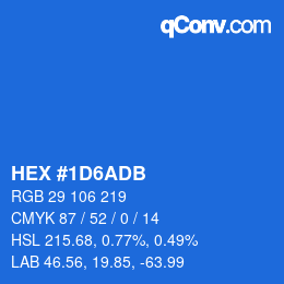 カラーコード: HEX #1D6ADB | qconv.com