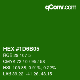 Farbcode: HEX #1D6B05 | qconv.com