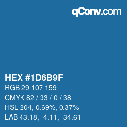 Color code: HEX #1D6B9F | qconv.com