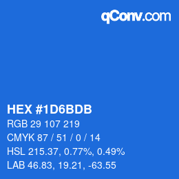 カラーコード: HEX #1D6BDB | qconv.com
