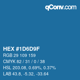 Color code: HEX #1D6D9F | qconv.com