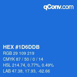 カラーコード: HEX #1D6DDB | qconv.com
