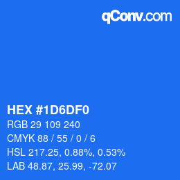 Color code: HEX #1D6DF0 | qconv.com