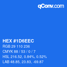 カラーコード: HEX #1D6EEC | qconv.com