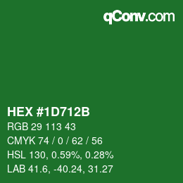 カラーコード: HEX #1D712B | qconv.com
