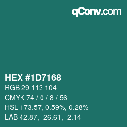 Color code: HEX #1D7168 | qconv.com