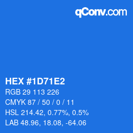 颜色代码: HEX #1D71E2 | qconv.com