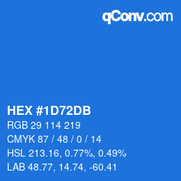 Color code: HEX #1D72DB | qconv.com