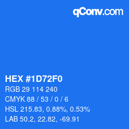Color code: HEX #1D72F0 | qconv.com