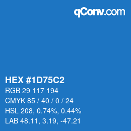 Color code: HEX #1D75C2 | qconv.com