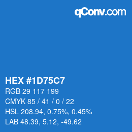 Color code: HEX #1D75C7 | qconv.com