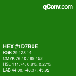 Color code: HEX #1D7B0E | qconv.com