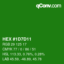 Color code: HEX #1D7D11 | qconv.com
