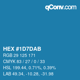 颜色代码: HEX #1D7DAB | qconv.com