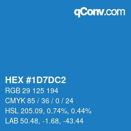 Color code: HEX #1D7DC2 | qconv.com