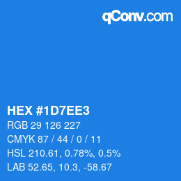 カラーコード: HEX #1D7EE3 | qconv.com