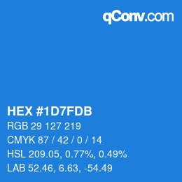 カラーコード: HEX #1D7FDB | qconv.com