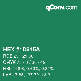 カラーコード: HEX #1D815A | qconv.com