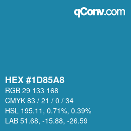 カラーコード: HEX #1D85A8 | qconv.com