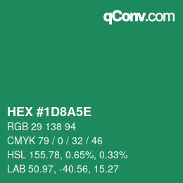 Color code: HEX #1D8A5E | qconv.com