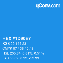 Color code: HEX #1D90E7 | qconv.com