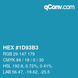 カラーコード: HEX #1D93B3 | qconv.com