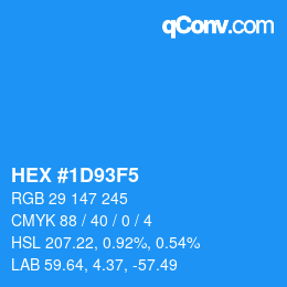 Color code: HEX #1D93F5 | qconv.com