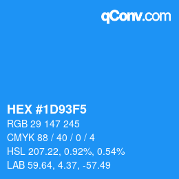 Color code: HEX #1D93F5 | qconv.com