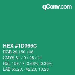Color code: HEX #1D966C | qconv.com