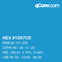 Color code: HEX #1D97CD | qconv.com