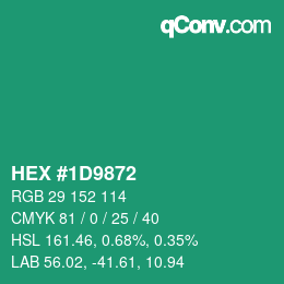 Color code: HEX #1D9872 | qconv.com