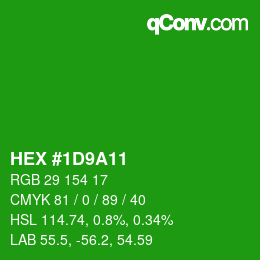 Color code: HEX #1D9A11 | qconv.com