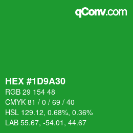 Color code: HEX #1D9A30 | qconv.com