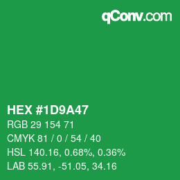 Color code: HEX #1D9A47 | qconv.com