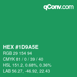 Code couleur: HEX #1D9A5E | qconv.com