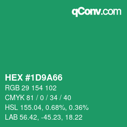 Color code: HEX #1D9A66 | qconv.com