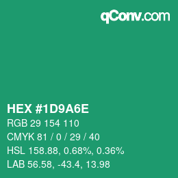 Color code: HEX #1D9A6E | qconv.com