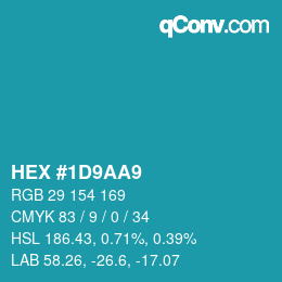 Color code: HEX #1D9AA9 | qconv.com