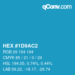 Color code: HEX #1D9AC2 | qconv.com