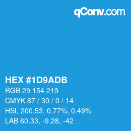 Color code: HEX #1D9ADB | qconv.com